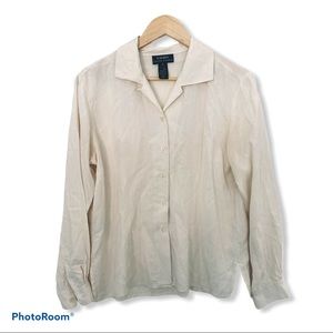 Womens Ralph Lauren Silk Shirt Size 10 Button Down